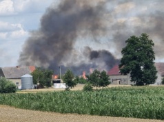Pożar zboża na pniu w Pogórzu