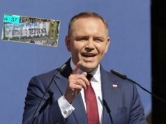 Kibice Lechii wywiesili baner o Nawrockim. Tego jeszcze nie było