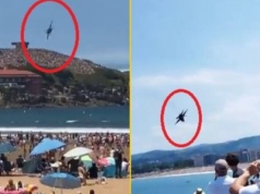 Chwile grozy na zatłoczonej plaży. Zobacz niewiarygodny manewr pilota FILMY
