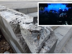 Samochód zawisł na barierkach przy TBS-ie. Kierowca kompletnie pijany [FOTO/VIDEO]