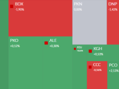 Mapa GPW: LPP, PZU, Budimex, Arlen i Intersport w centrum uwagi