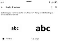Nowa funkcja dostępności na Kindle w wersji 5.18.4 – ustawienia wielkości tekstu w menu