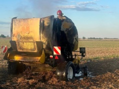Pożar prasy rolniczej oraz ścierniska