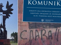 Dewastacja pomnika ofiar Rzezi Wołyńskiej. Młody Ukrainiec w rękach ABW