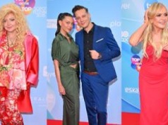 Gwiazdy meldują się na ściance podczas trzeciego dnia Top of the Top Sopot Festival: Gessler i Olejnik w czerwieni, Zając z Mikołajczakiem