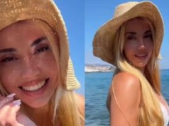 Marianna Schreiber w bikini wyłania się z wody podczas greckich wakacji. Fajnie ma?