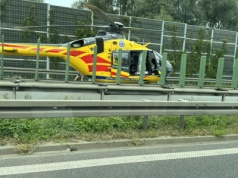 Wypadek na obwodnicy Krakowa. Motocyklista ranny, droga w stronę Katowic zamknięta