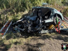 Wypadek w Bieruniu. Osobówka kompletnie zniszczona