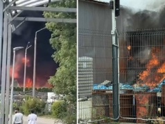 Potężny pożar fabryki zniczy. Gęsta zabudowa, ważny apel do mieszkańców