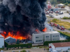 Pożar hali w Tarnowie. Przybywa zastępów
