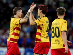 Jagiellonia w fazie ligowej Ligi Konferencji! Albańczycy się jednak postawili [WIDEO]