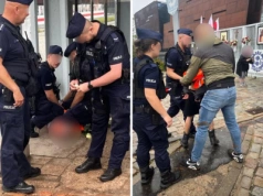 Zatrzymania pod Bramą nr 2 Stoczni Gdańskiej. Wśród aresztowanych były działacz „Solidarności”