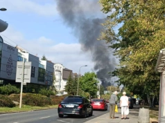 Pożar w Warszawie. Kłęby dymu nad miastem