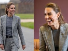 Księżna Kate odwiedziła bazę lotniczą. 43-latka zachwyciła w dopasowanym garniturze w kratę