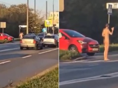 Nagi mężczyzna próbował złapać stopa na ulicach Lublina. Nietypowy widok o poranku zszokował mieszkańców