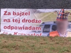 Sosnówka : Kolejny kontrowersyjny baner ze starostą zawisł w przestrzeni publicznej