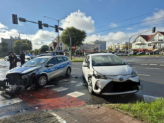 Kolizja z udziałem radiowozu