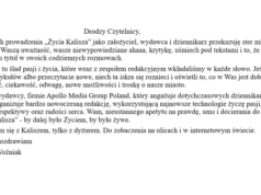 Pożegnanie wydawcy Życia Kalisza i przywitanie nowego