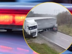 Ciężarówka w poślizgu 