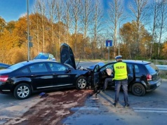 Zderzenie czołowe w Sędziszowie Małopolskim. Cztery osoby w szpitalu