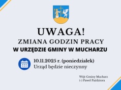 Urząd Gminy Mucharz zamknięty 10 listopada 2025 r.