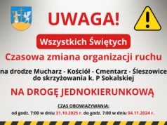 Mucharz: Tymczasowa zmiana organizacji ruchu przy cmentarzu na okres Wszystkich Świętych