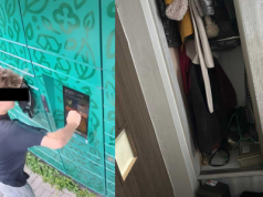 Zniszczył automat z paczkami, schował się przed policjantami w szafie