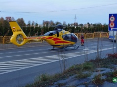 Z ostatniej chwili: Wbiegła przed nadjeżdżające auto. Wezwano śmigłowiec LPR – foto