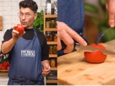Seba testuje trik na krojenie pomidora. Czy ta metoda ma sens?