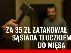 Zaatakował sąsiada tłuczkiem do mięsa, powodem było 35 zł.