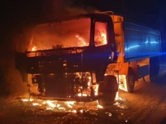 Ciężarówka stanęła w ogniu