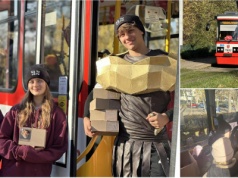 Słodkie zaproszenie do Poznania. 600 rogali świętomarcińskich w gdańskim tramwaju