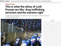 Hiszpański portal oskarża kibiców Lecha Poznań o terroryzm