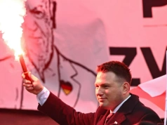 Mentzen "wysyła" Tuska do Berlina. Mocny transparent