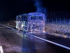 Pożar autobusu na trasie S11