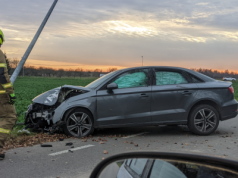 W Motyczu audi uderzyło w latarnię. Mężczyzna miał aż 4 promile alkoholu w organizmie