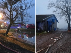 Duży pożar w Karsinie. Trzynaście zastępów straży pożarnej w akcji