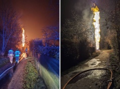 Słup ognia na krakowskim osiedlu. Doszło do rozszczelnienia instalacji gazowej