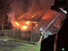 Pożar budynku gospodarczego w Rycerce Dolnej – ZDJĘCIA