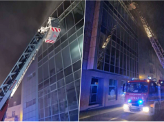 Nocny pożar w centrum Tarnowa. Akcja strażaków trwała kilka godzin