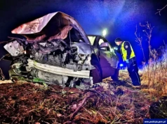 Groźny wypadek na drodze wojewódzkiej. Kierowca uciekł z miejsca zdarzenia