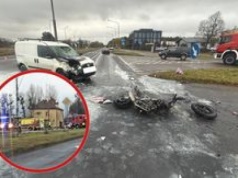 Piła: Motocykl stanął w płomieniach po zderzeniu z Fiatem - mamy VIDEO