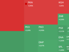 Mapa GPW: Allegro, PZU, Orlen, Cyfrowy Polsat i Atrem w centrum uwagi
