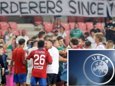 Skandaliczny transparent na meczu Maccabi - Raków. UEFA w końcu podjęła decyzję