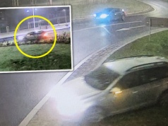 Pijany kierowca dał "popis" na rondzie. Wszystko nagrała kamera