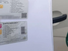 Kirgiska oraz polska karta do tachografu u kierowcy łotewskiego zestawu