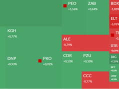 Mapa GPW: LPP, Elektrotim, Bumech, mBank i DataWalk w centrum uwagi