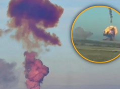 Katastrofa na rosyjskim poligonie. Na niebie tajemniczy, fioletowy obłok