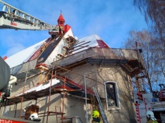 Pożar wieży kościelnej w Kruchowie