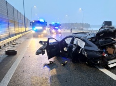 Jedna osoba ranna po wypadku na autostradzie A1 koło Torunia. Pojawiły się utrudnienia